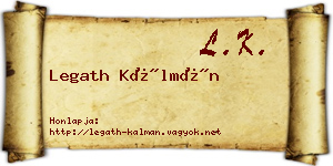 Legath Kálmán névjegykártya